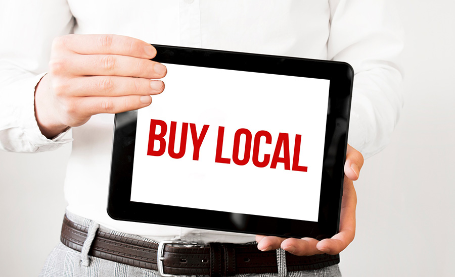shop local on tablet
